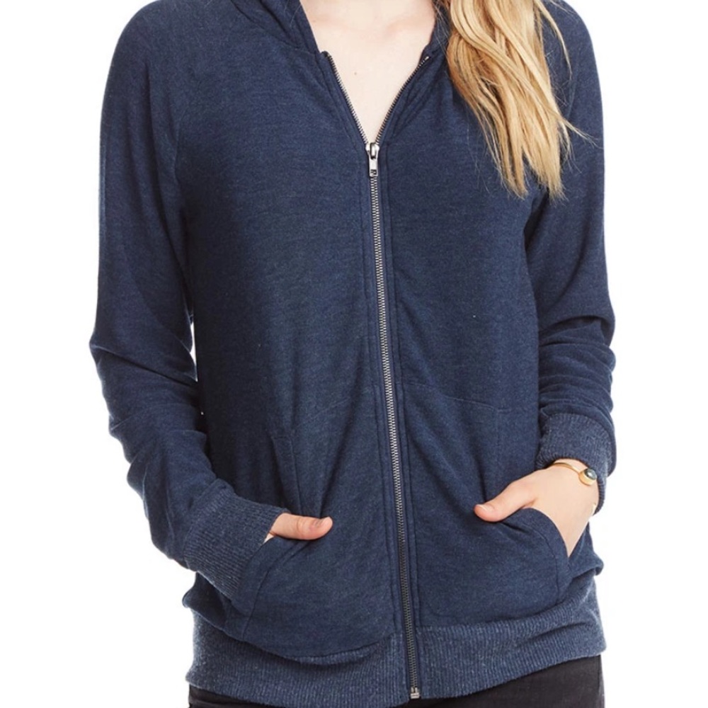 Chaser zip up hooded jacket gray size M